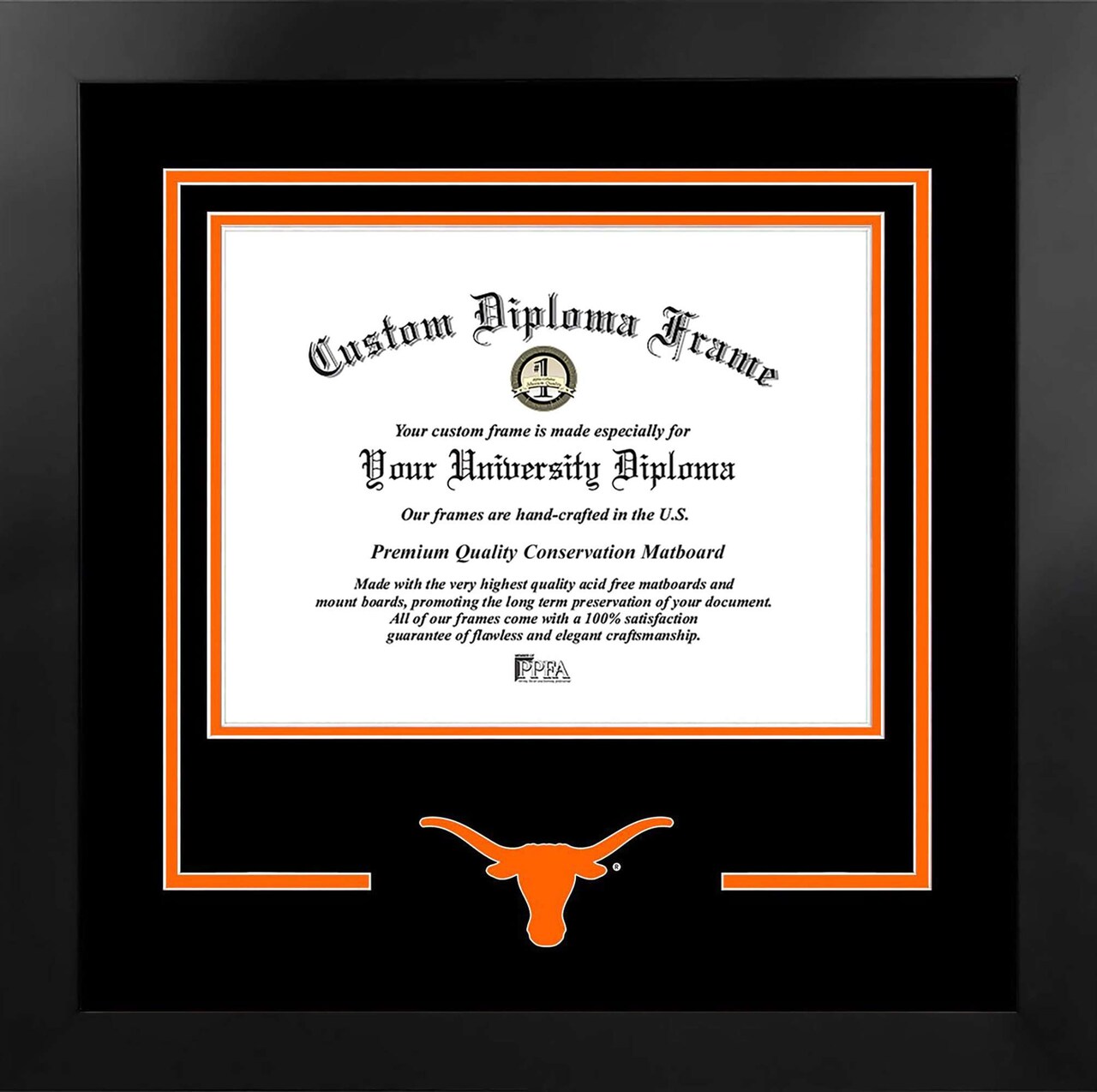 University of Texas, Austin Longhorns 14w x 11h Spirit Diploma Manhattan Black Frame with Bonus Campus Images Lithograph (value savings $59)